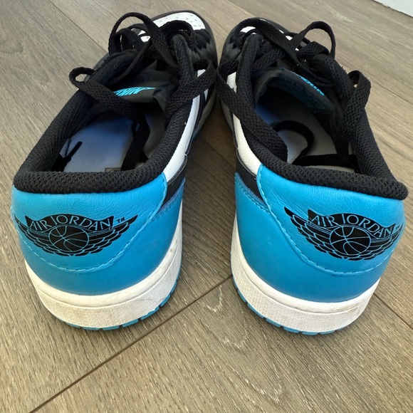 Nike Air Jordan 1 Retro Black, White and Teal Low-Top Sneakers - Picture 3 of 5